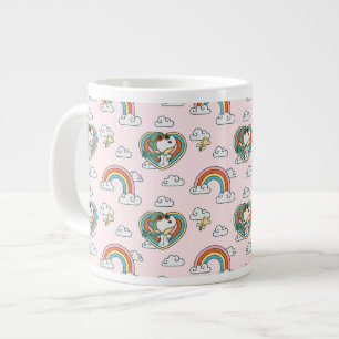 Snoopy & Woodstock Rainbow Heart Mönster Jumbo Mugg