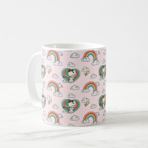 Snoopy & Woodstock Rainbow Heart Mönster Kaffemugg