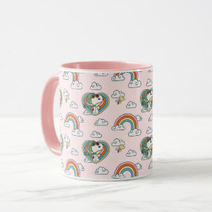 Snoopy & Woodstock Rainbow Heart Mönster Mugg