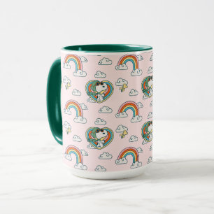 Snoopy & Woodstock Rainbow Heart Mönster Mugg