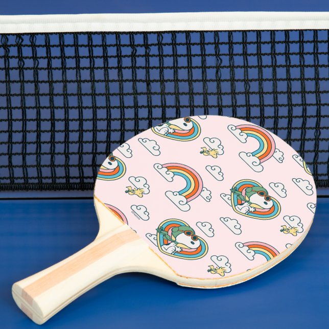 Snoopy & Woodstock Rainbow Heart Mönster Pingisracket (Insitu)