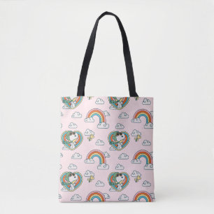 Snoopy & Woodstock Rainbow Heart Mönster Tygkasse