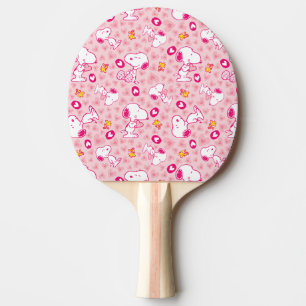 Snoopy & Woodstock Rosa Hearts Mönster Pingisracket