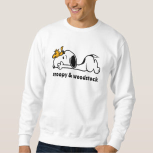 Snoopy & Woodstock   Smile Giggle Laugh Lång Ärmad Tröja