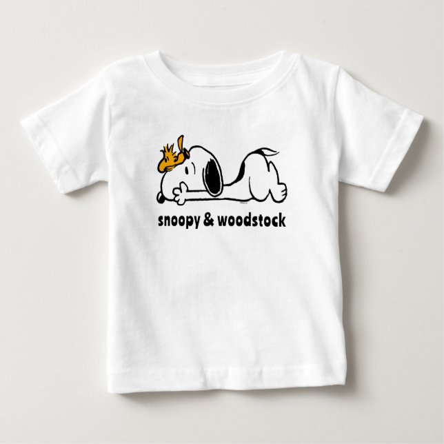 Snoopy & Woodstock | Smile Giggle Laugh T Shirt (Framsida)