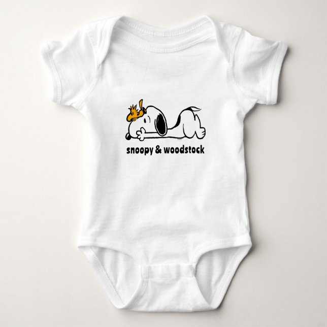 Snoopy & Woodstock | Smile Giggle Laugh T Shirt (Framsida)