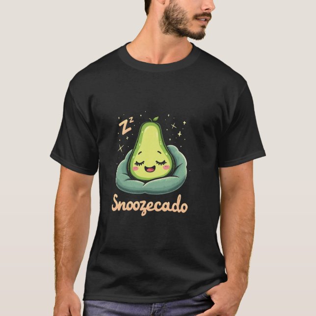 Snoozecado Rolig avokado T Shirt (Framsida)