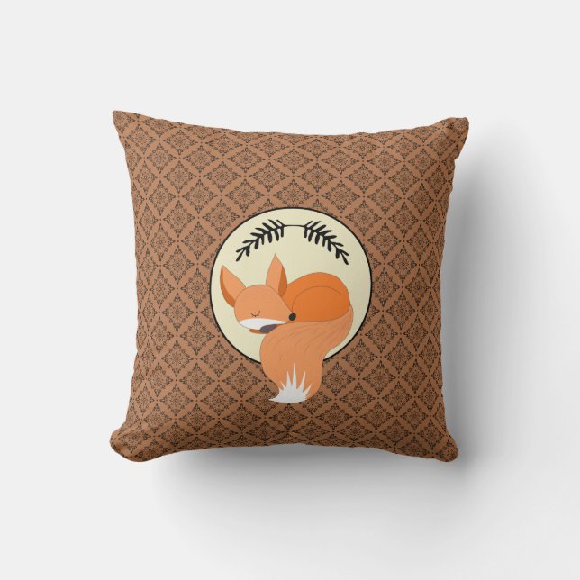 Snoozing Fox Woodland Kudde (Framsida)