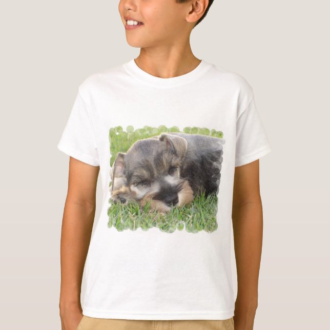 Snoozing Schnauzer Barn T-Shirt (Framsida)