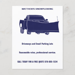Snöpande Pickupa Lastbil med snöplog Flygblad