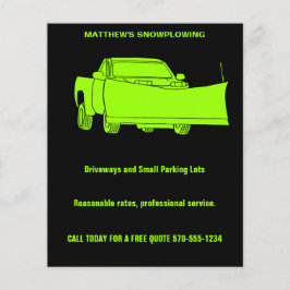 Snöpande Pickupa Lastbil med snöplog Flygblad