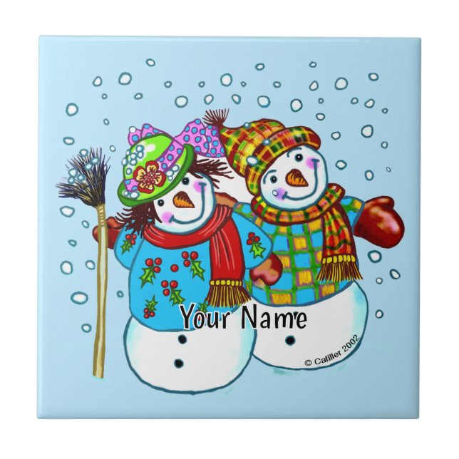 Snöpar Snömannen Kakelplatta (Framsidan)