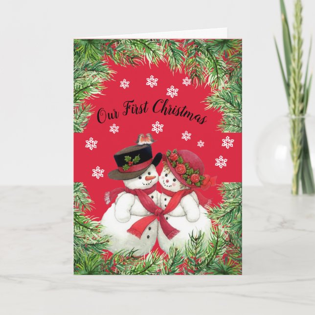 Snöpar, vårt första julkort kort (Framsida)