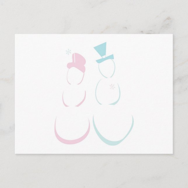 Snöparpar i Isigens Rosa och Blå Vykort (Framsida)