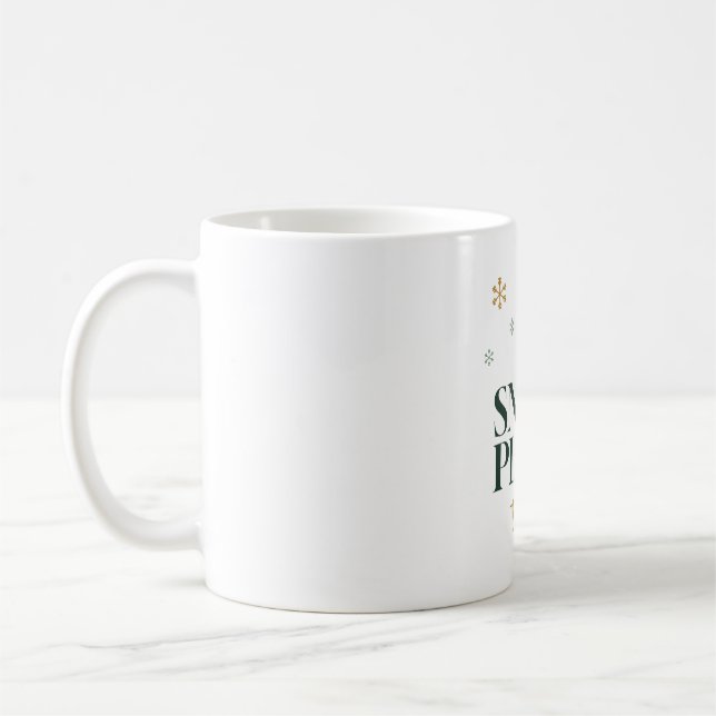 Snöplaner Idag Vinter Snöflinga Typografi Kaffemugg (Vänster)