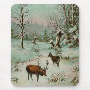 Snöplats med hjort musmatta