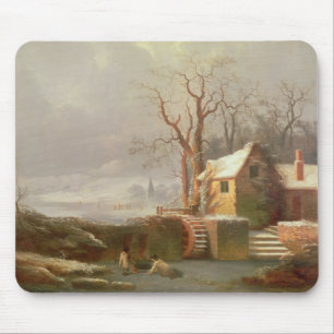 Snöplatsen med mal och stugor musmatta