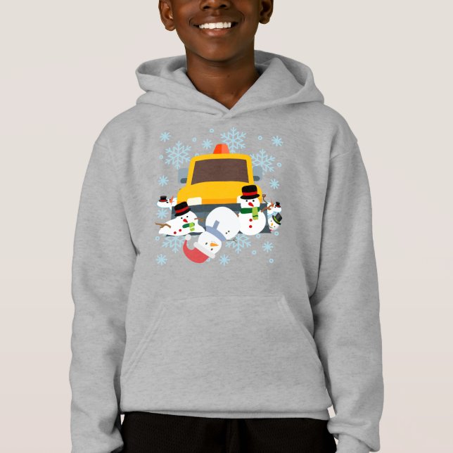 Snöplöjande Snögubbar T Shirt (Framsida)