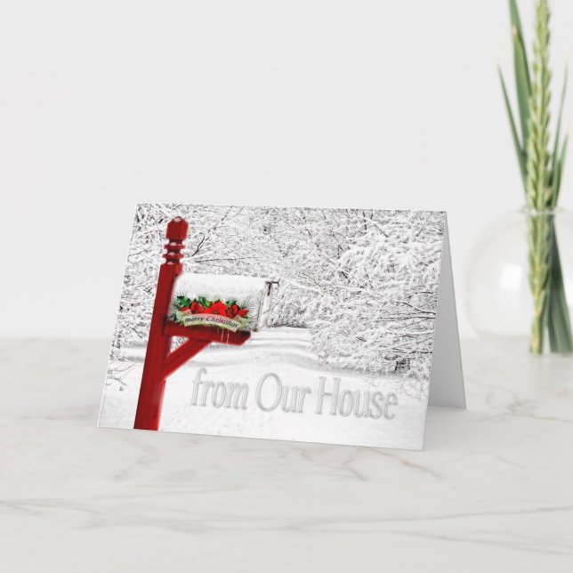 Snöpostlåda från vår till kammarens jul helgkort (Framsida)