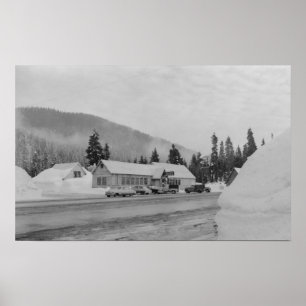 Snoqualmi, WA - Toppmöte om skidfoto Poster