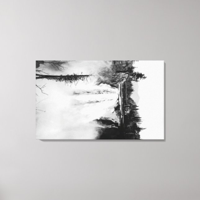 Snoqualmie Falls and Lodge, Washington Photograp Canvastryck (Framsida)