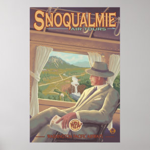 Snoqualmie Falls by Luft, Washington Travel Poster