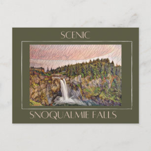 Snoqualmie Falls natursköna vy Vykort