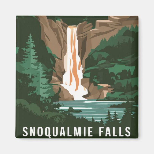 Snoqualmie Falls, WA Magnet (Framsidan)