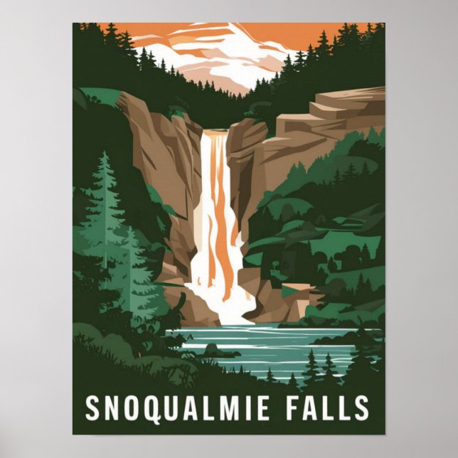 Snoqualmie Falls, WA Poster (Framsidan)