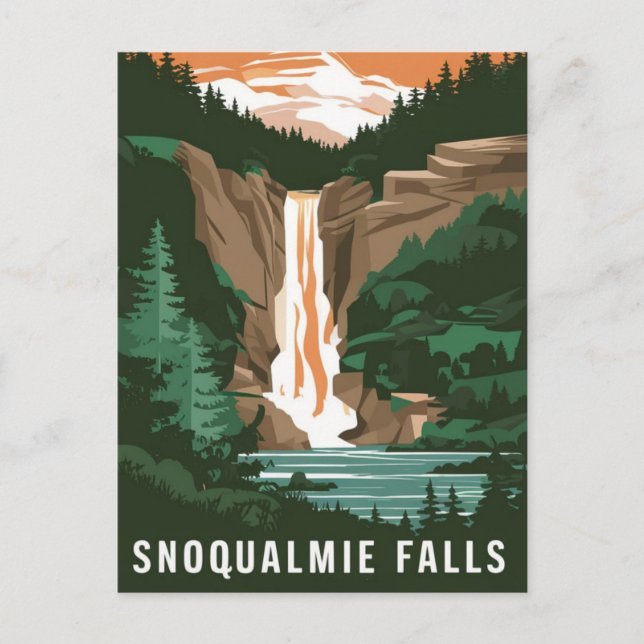 Snoqualmie Falls, WA Vykort (Framsida)