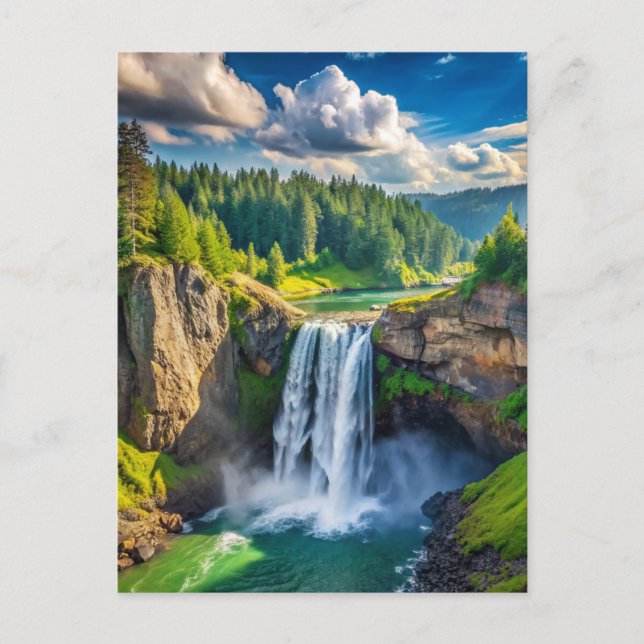 Snoqualmie Falls, WA  Vykort (Framsida)