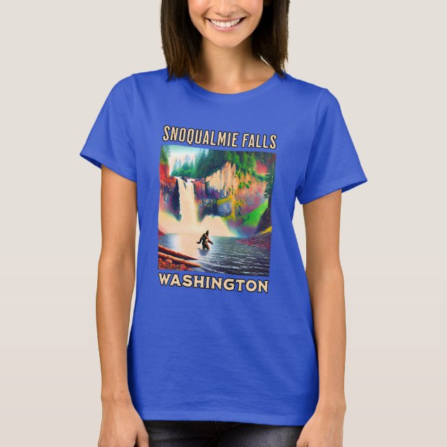 Snoqualmie Falls Washington Shirt, Sasquatch T Shirt (Framsida)