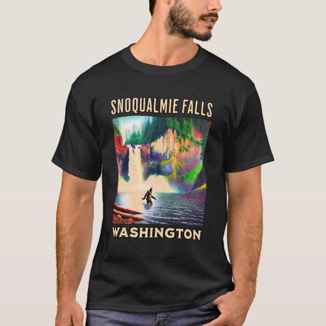 Snoqualmie Falls Washington Shirt, Sasquatch T Shirt (Framsida)