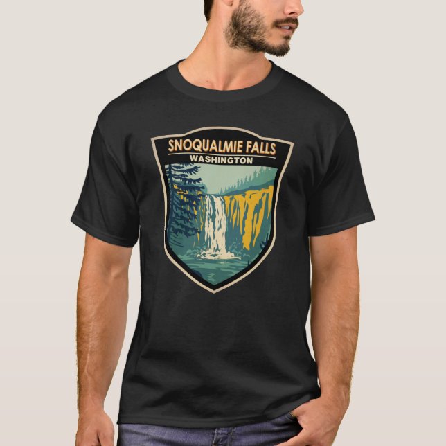 Snoqualmie Falls Washington Waterfall Vintage T Shirt (Framsida)