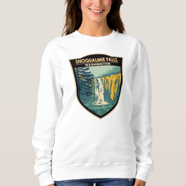 Snoqualmie Falls Washington Waterfall Vintage T Shirt (Framsida)