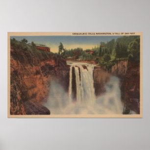 Snoqualmie nedgångar, WA - beskåda av nedgångar Poster