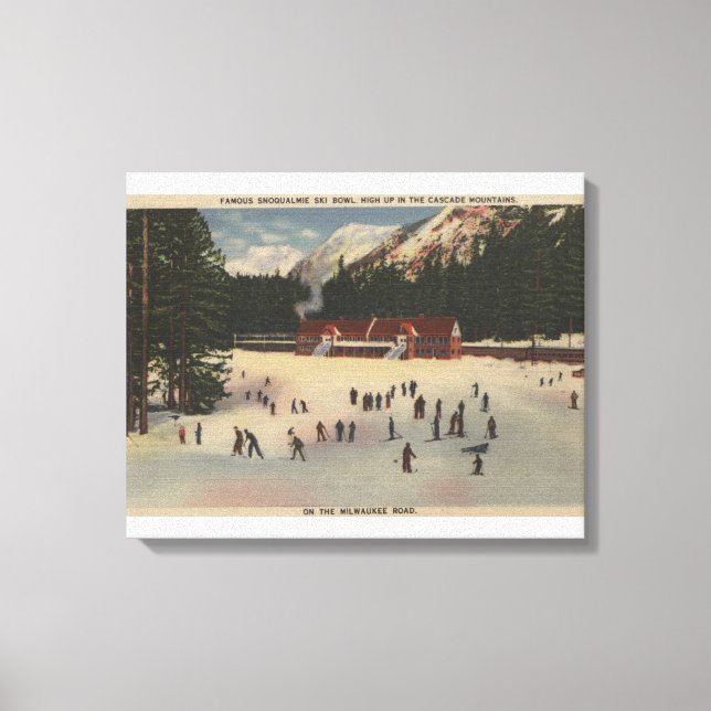 Snoqualmie Ski Area, WA - View of Ski Canvastryck (Framsida)