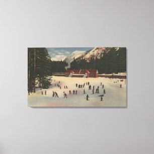 Snoqualmie skidar område, WA - beskåda av skidar Canvastryck