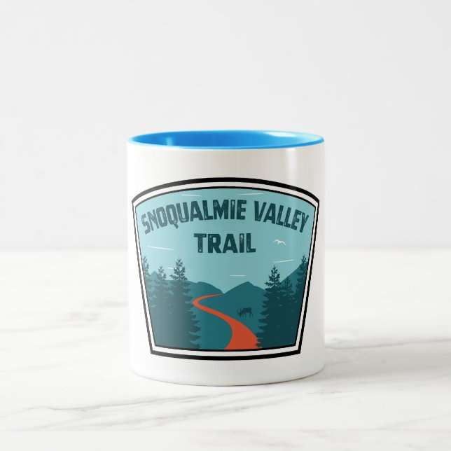 Snoqualmie Valley Trail Washington State Två-Tonad Mugg (Center)