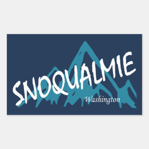 Snoqualmie Washington Mountains Rektangulärt Klistermärke