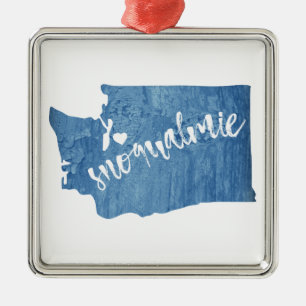 Snoqualmie Washington Wood Grain Julgransprydnad Metall