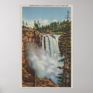 Snoqualmiefallar, WA - Vy över översta höften Poster