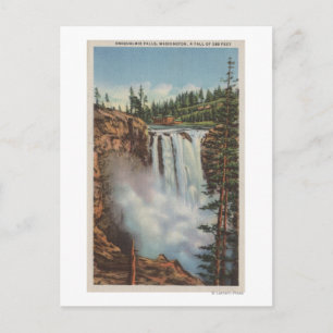 Snoqualmiefallar, WA - Vy över översta höften Vykort