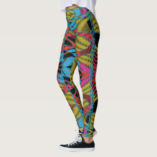 Snörd åt regnbåge leggings