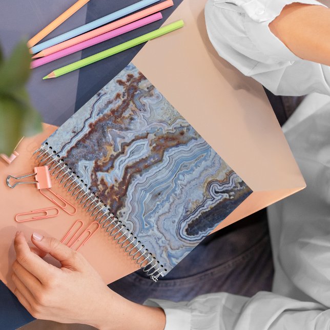 Snöre Agate Sten Mönster Anteckningsbok Med Spiral (In Situ)