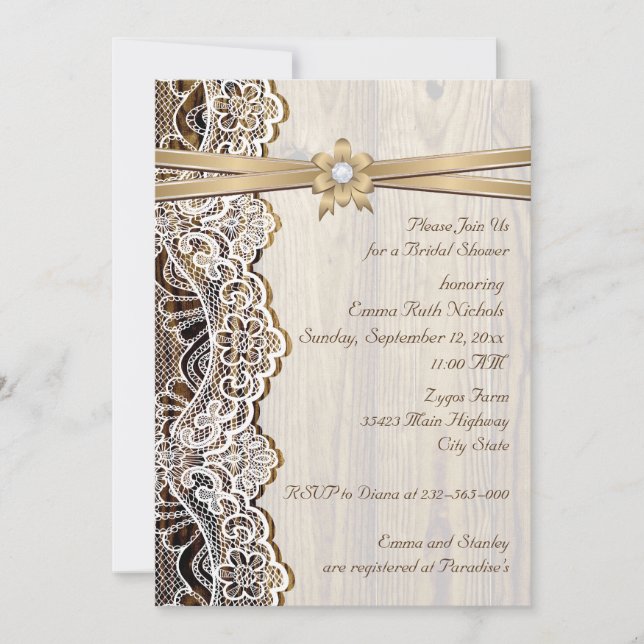 Snöre,, band och möhippan bröllop inbjudningar (Framsida)