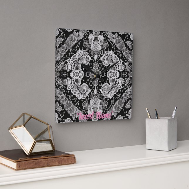 Snöre Blommigt Harmony Fyrkantig Klocka (Kontor)