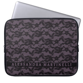 Snöre Blommigt Laptop sleeve - Personlig Lavender
