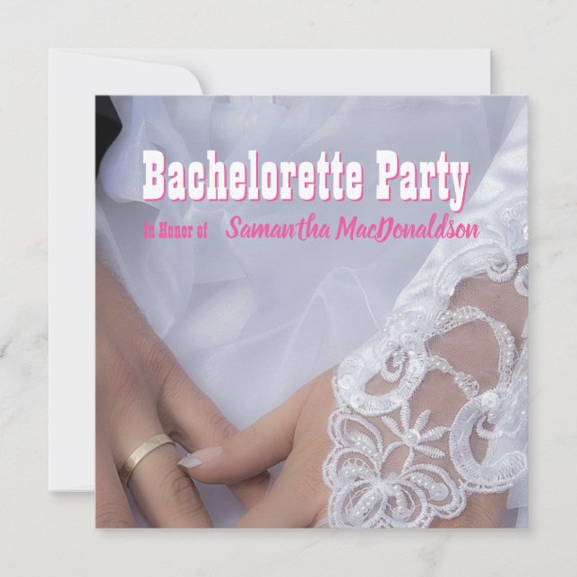 Snöre-bröllop-klacksbachelorette-partiet Inbjudningar (Framsida)