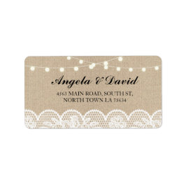 Snöre Burlap Snöre Rustic Elegant Adressetiketter